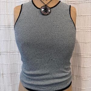 Ann Taylor black + white houndstooth tank top Size XS